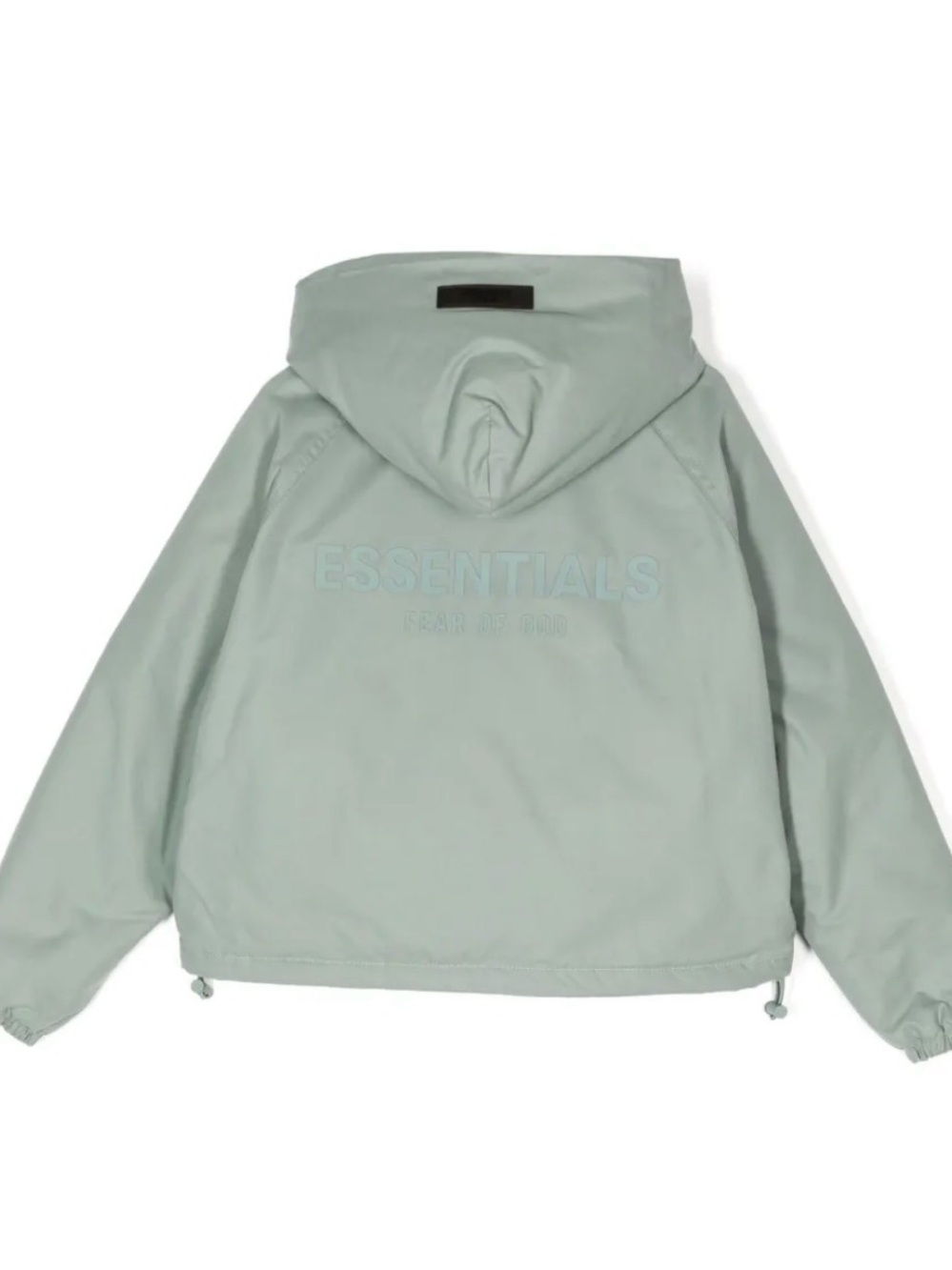 Essentials Fear of God YOUTH Sage Green Hooded Pullover Windbreaker SIZE 10